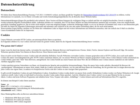 Euro/Datenschutz/Datenschutzrichtlinien screenshot