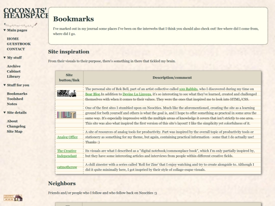 site/bookmarks screenshot