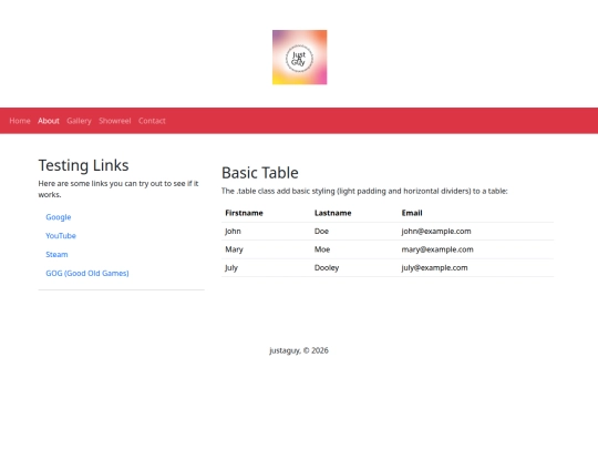 testsite/about screenshot
