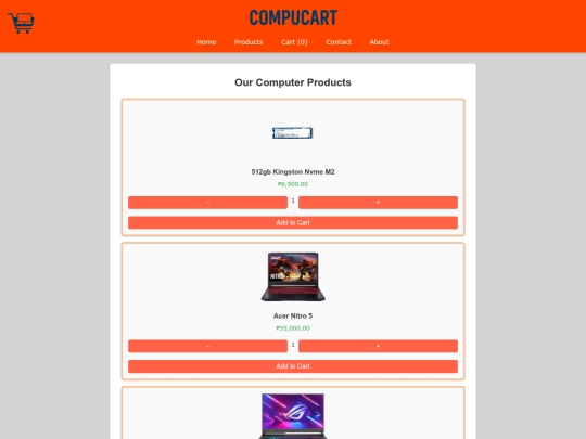 products screenshot