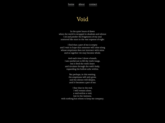 poems/void screenshot