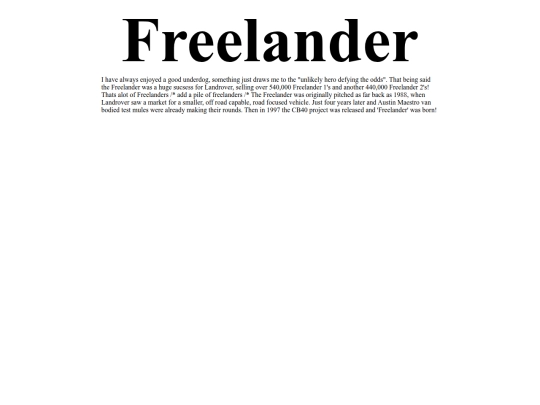 Freelander screenshot