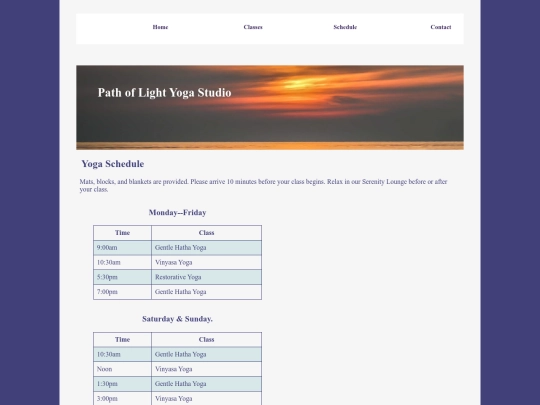 schedule screenshot