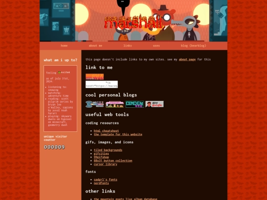 links screenshot
