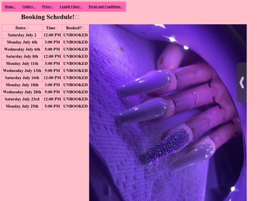 finalproject.html/schedule screenshot