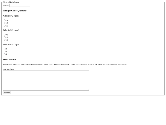 mathtest screenshot