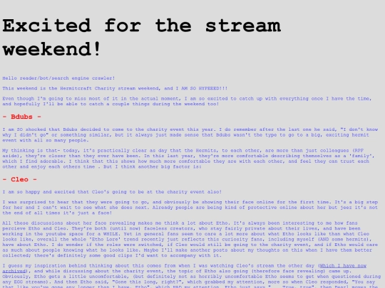 Blog/Excited_For_Stream_Weekend screenshot