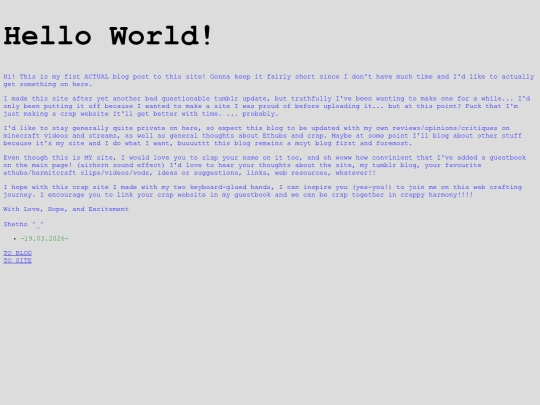 Blog/Hello_World! screenshot