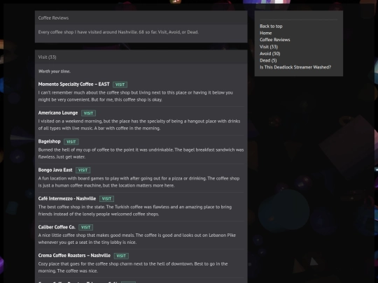 coffee-reviews screenshot
