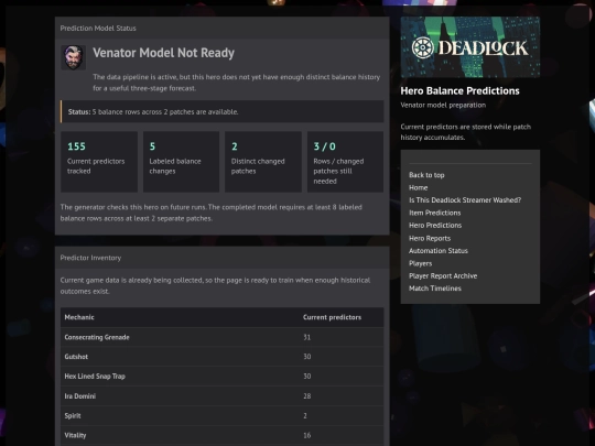 venator-predictions screenshot