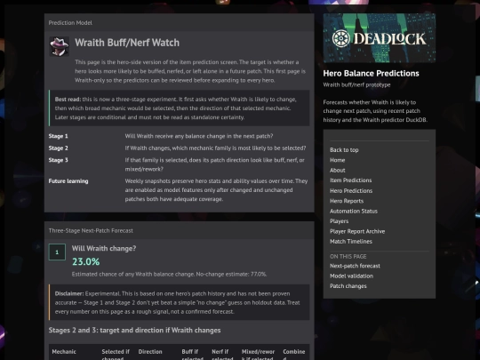 wraith-predictions screenshot