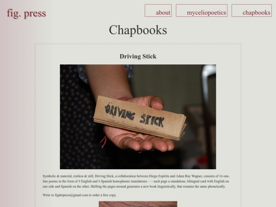 chapbooks screenshot