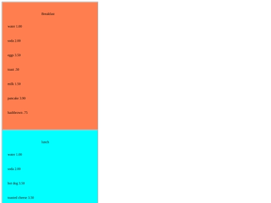 menu screenshot