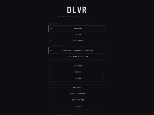 links screenshot