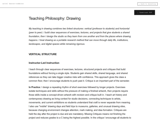 FIU_Drawing_IMAGES/teachingPhilosophy screenshot