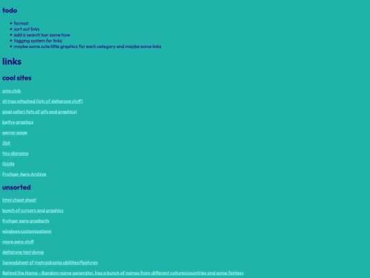 links screenshot