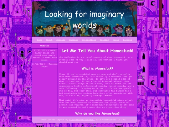 about/homestuck screenshot