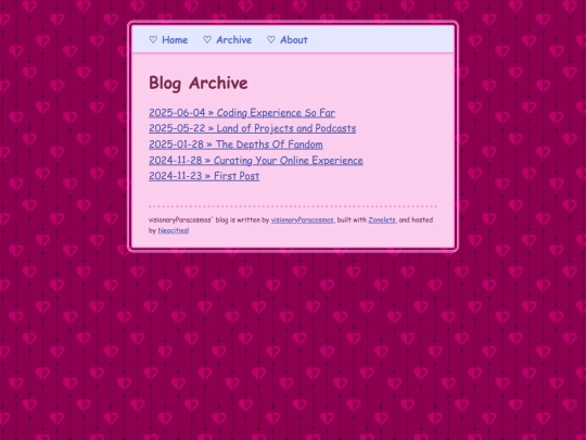 blog/archive screenshot