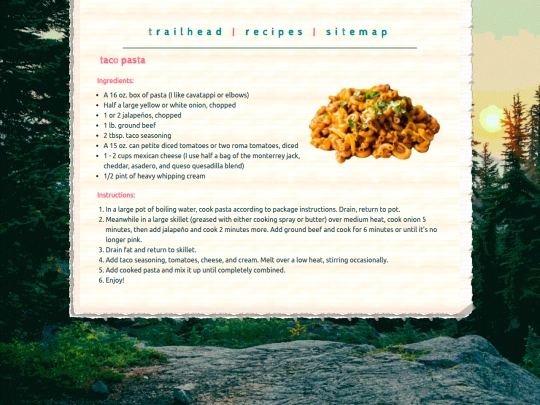 recipes/tacopasta screenshot