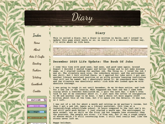 diary screenshot