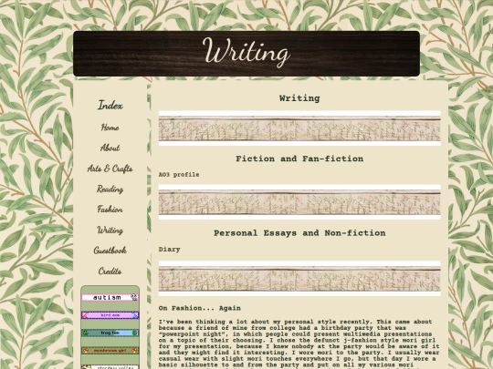 writing screenshot