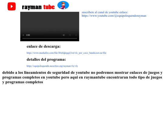 rayman/raymantube/vlc screenshot