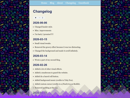 Changelog screenshot