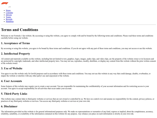 terms screenshot