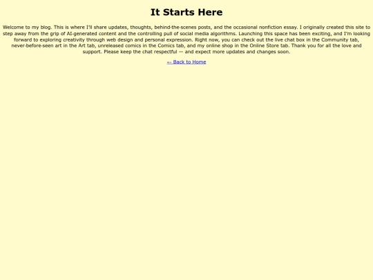 Blog/welcome screenshot