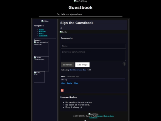 guestbook screenshot