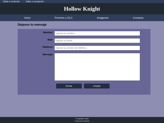 html/formulario screenshot