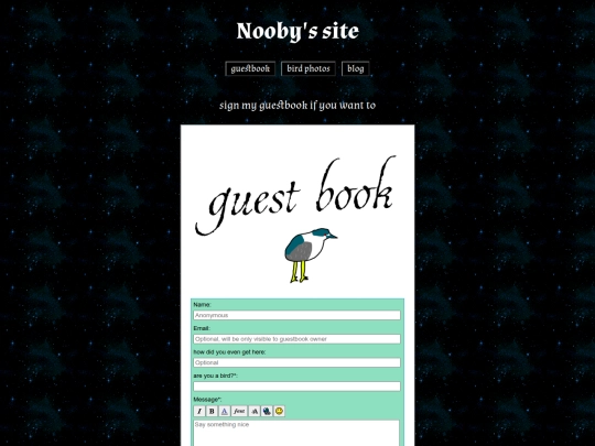guestbook screenshot
