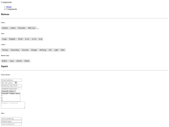 components screenshot