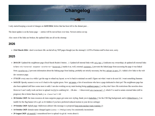 pages/changelog screenshot