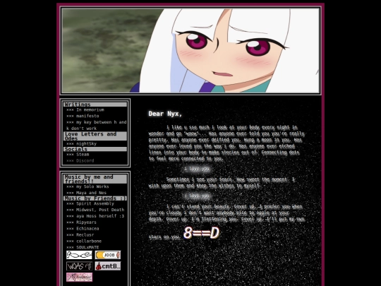 loveLetters/nightSky screenshot