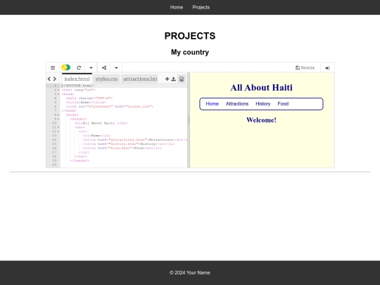 projects screenshot