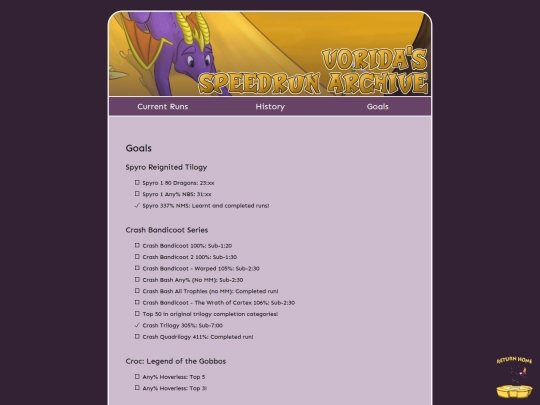 speedrun/goals screenshot