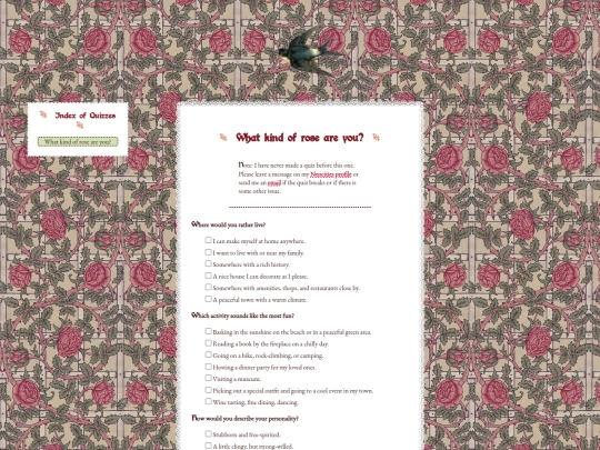 parlour/rosequiz screenshot
