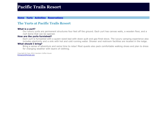 pacifictrails/yurts screenshot
