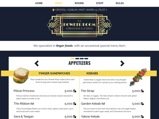 menu screenshot