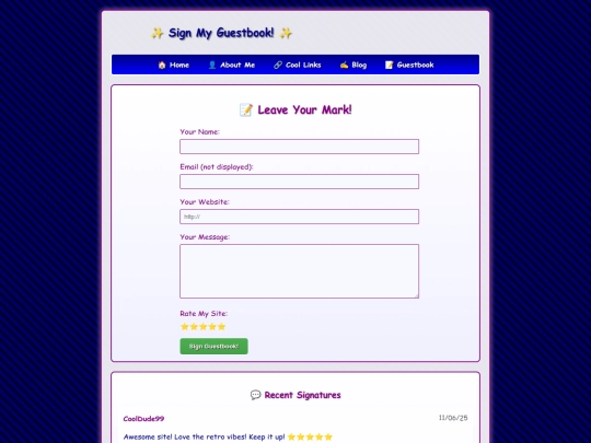 guestbook screenshot