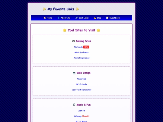 links screenshot