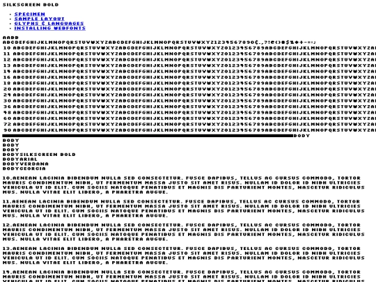 SilkScreenFont/silkscreen-bold-demo screenshot