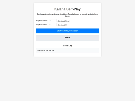Kalaha/selfplay screenshot