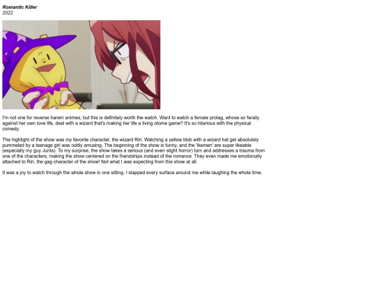 m_reviews/romantic_killer screenshot
