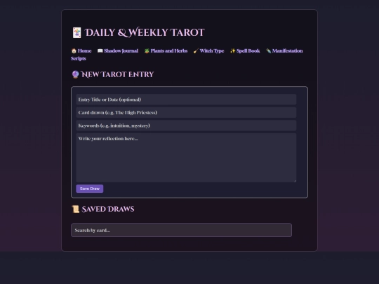 tarot screenshot
