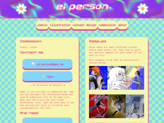 pages/commission screenshot