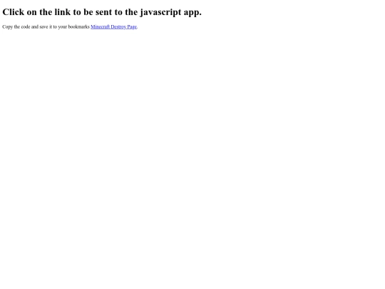 SanTag/Minecraft destroy web-page/app screenshot