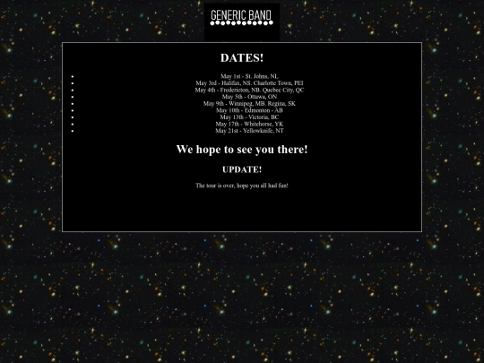 dates screenshot