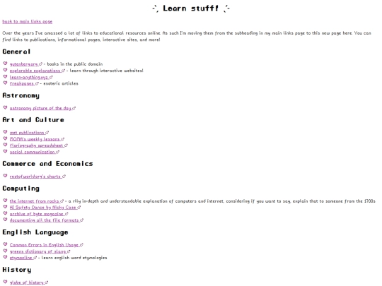 links/learning screenshot